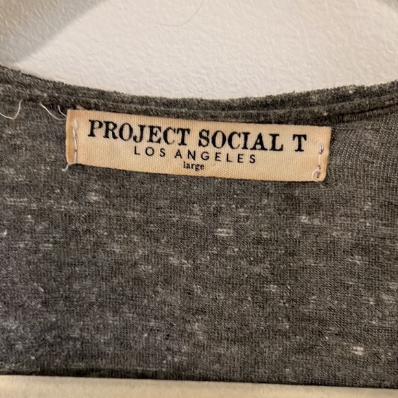 Project Social T Gray American Flag Stars Pocket Racerback Tank Top - Picture 4 of 4